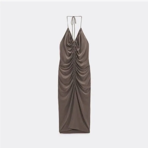 Zara Backless Brown Dress - Picture 1 of 3